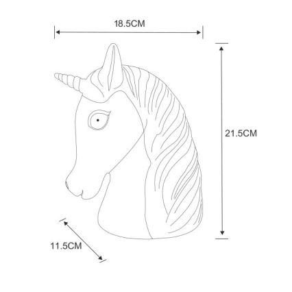 Globo - Kleine LED-Nachtleuchte für Kinder LED/1W/230/4,5V 3xAA Einhorn