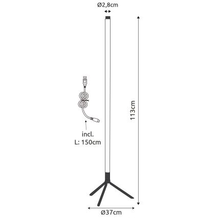 Globo - Dimmbare LED-RGB-Stehleuchte LED/7W/5V + Fernbedienung