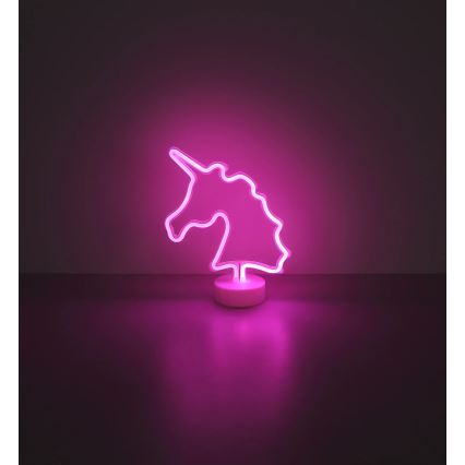 Globo - LED-Neon-Tischdekoration LED/2W/3xAA Einhorn