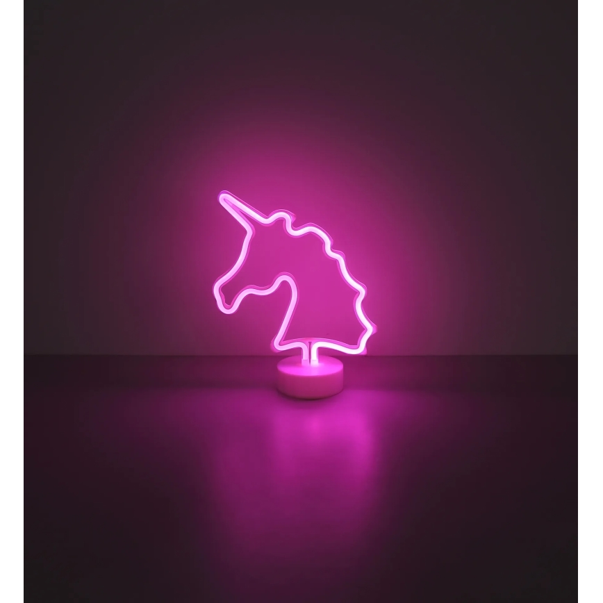 Globo - LED-Neon-Tischdekoration LED/2W/3xAA Einhorn
