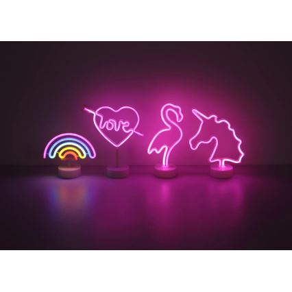 Globo - LED-Neon-Tischdekoration LED/2W/3xAA Einhorn