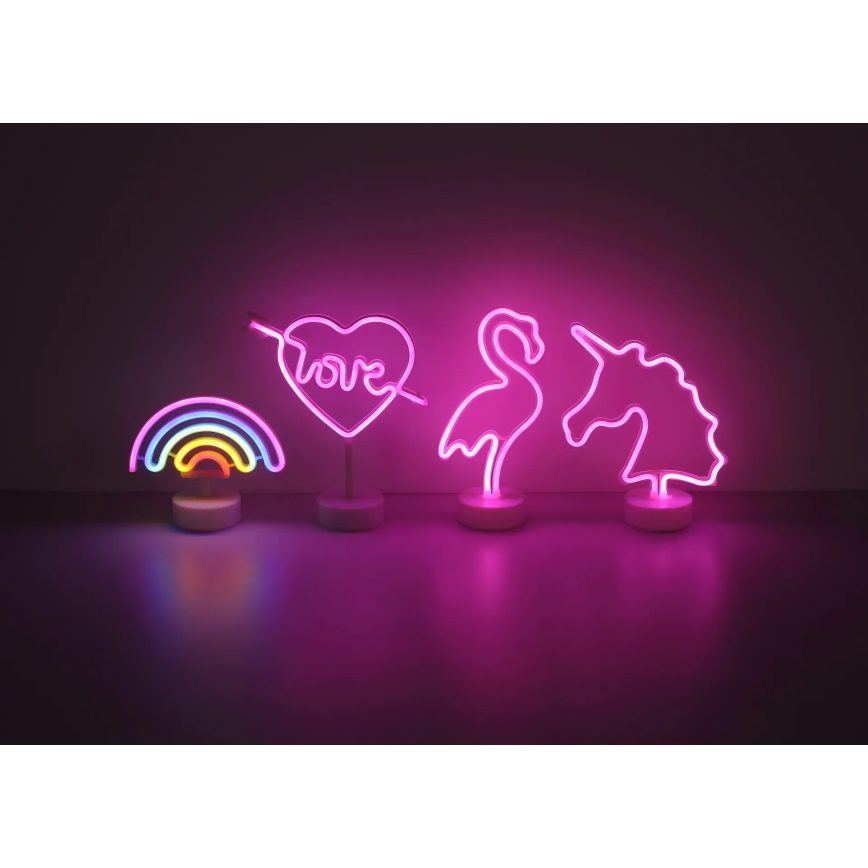 Globo - LED-Neon-Tischdekoration LED/2W/3xAA Einhorn