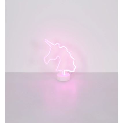 Globo - LED-Neon-Tischdekoration LED/2W/3xAA Einhorn