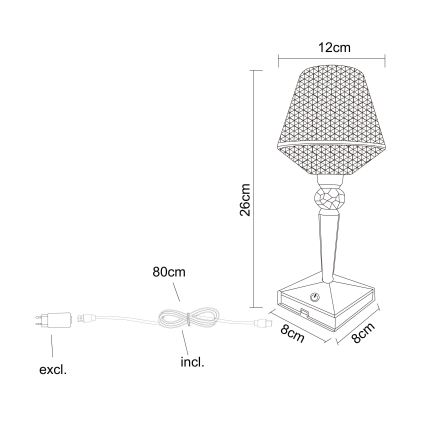 Globo - Dimmbare LED-Tischlampe mit Touch-Funktion LED/1W/5V 2700/4000/6500K 800 mAh