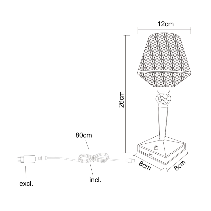 Globo - Dimmbare LED-Tischlampe mit Touch-Funktion LED/1W/5V 2700/4000/6500K 800 mAh