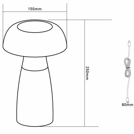 Globo - dimmbare, wiederaufladbare LED-Tischlampe LED/1,5W/5V 800 mAh 2700K/4000K/6500K