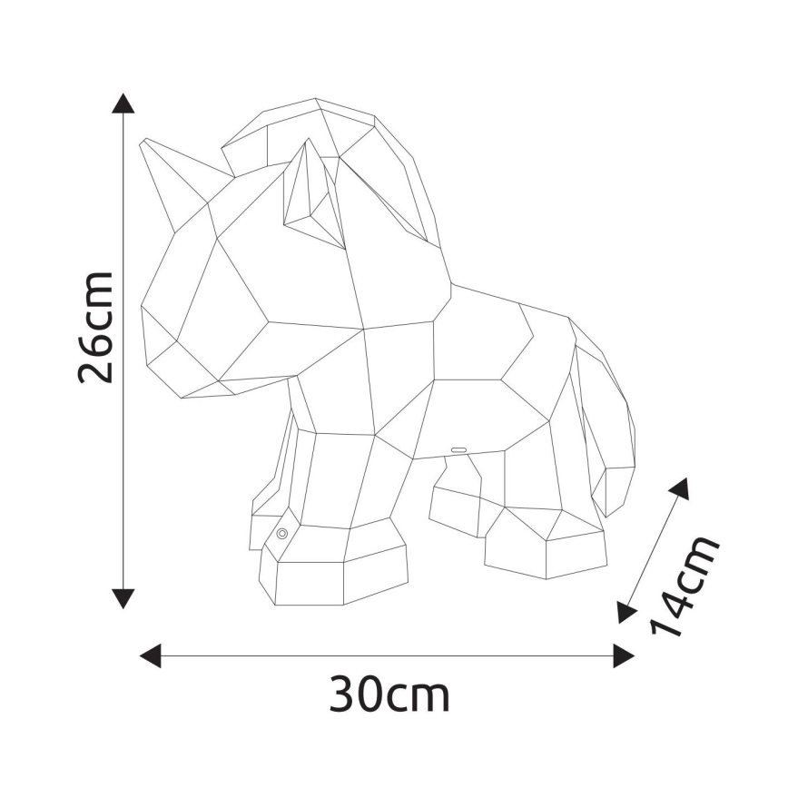 Globo - LED-dimmbare, wiederaufladbare Tischdekoration LED/4W/5V 1800 mAh Einhorn