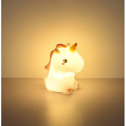 Globo - LED RGBW, dimmbares, wiederaufladbares Kinder-Nachtlicht, LED/1,5W/5V, 1200 mAh, Einhorn