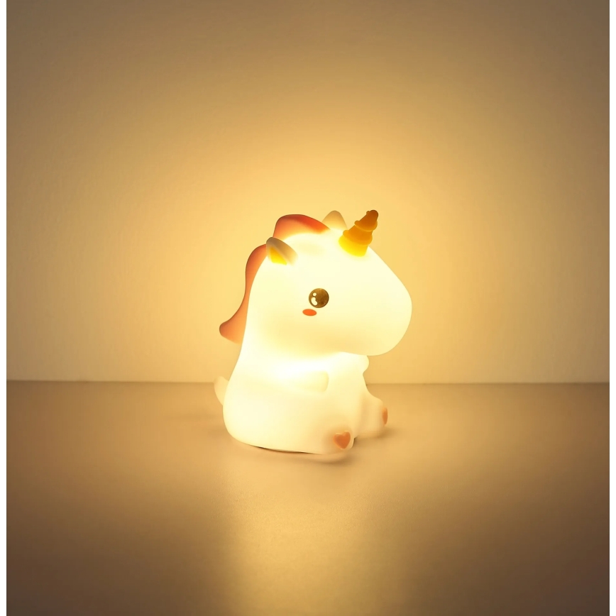 Globo - LED RGBW, dimmbares, wiederaufladbares Kinder-Nachtlicht, LED/1,5W/5V, 1200 mAh, Einhorn