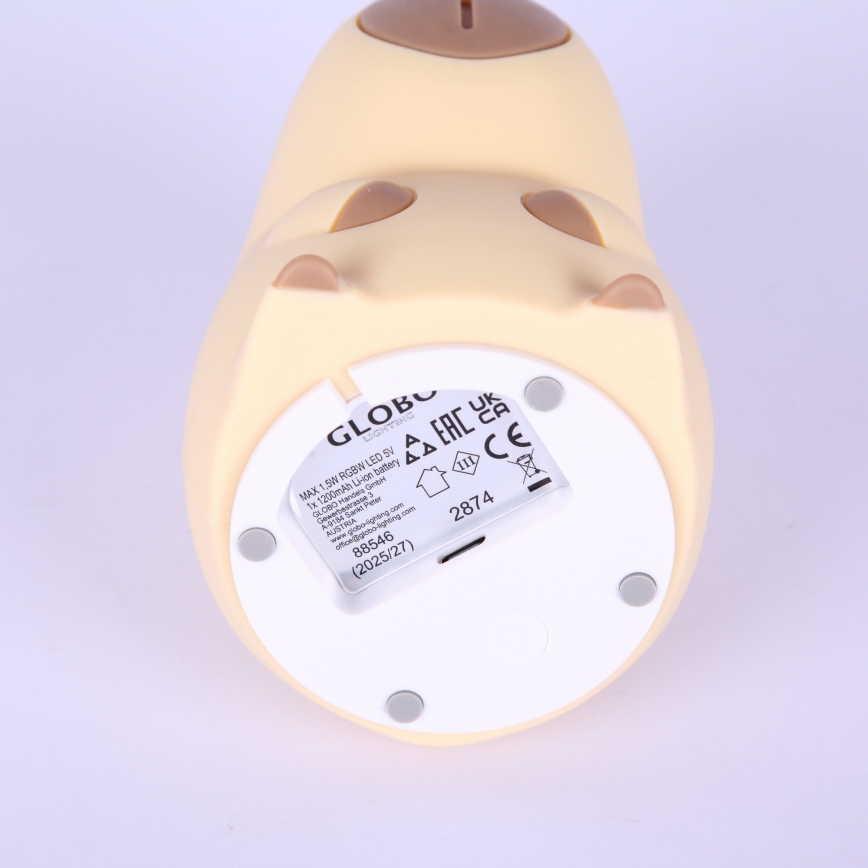 Globo - LED RGBW dimmbares wiederaufladbares Kinder-Nachtlicht LED/1,5W/5V 1200 mAh Capybara