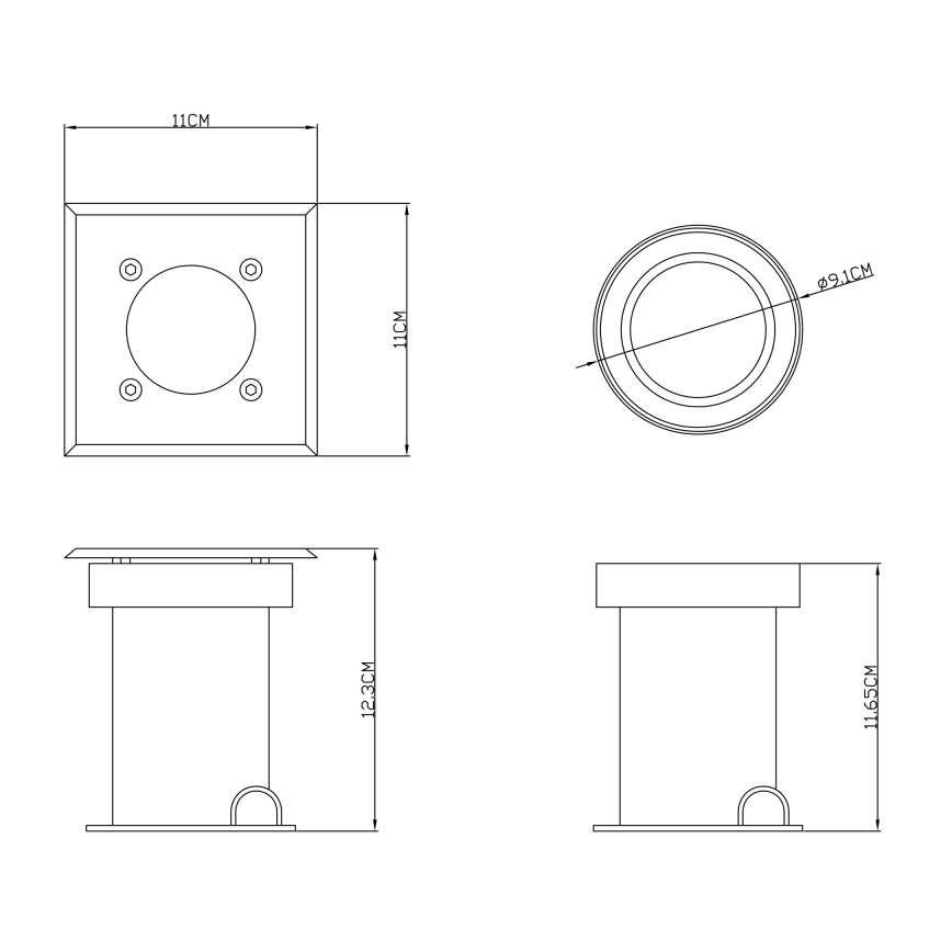 Globo - Einbauleuchte 1xGU10/40W/230V IP67