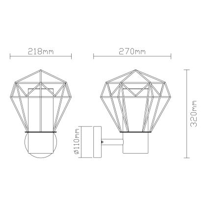 Globo - Außenwandleuchte 1xE27/15W/230V IP44