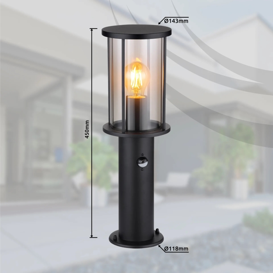Globo - Outdoor-Leuchte mit Sensor 1xE27/60W/230V IP54 45cm