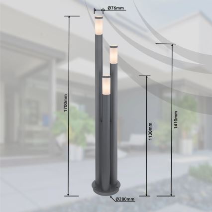 Globo - Außenleuchte 3xE27/23W/230V IP44