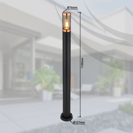 Globo - Außenleuchte 1xE27/23W/230V IP44 110 cm schwarz/kupfern