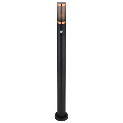 Globo - Auβenleuchte mit Sensor 1xE27/15W/230V IP44 110 cm schwarz/kupfern