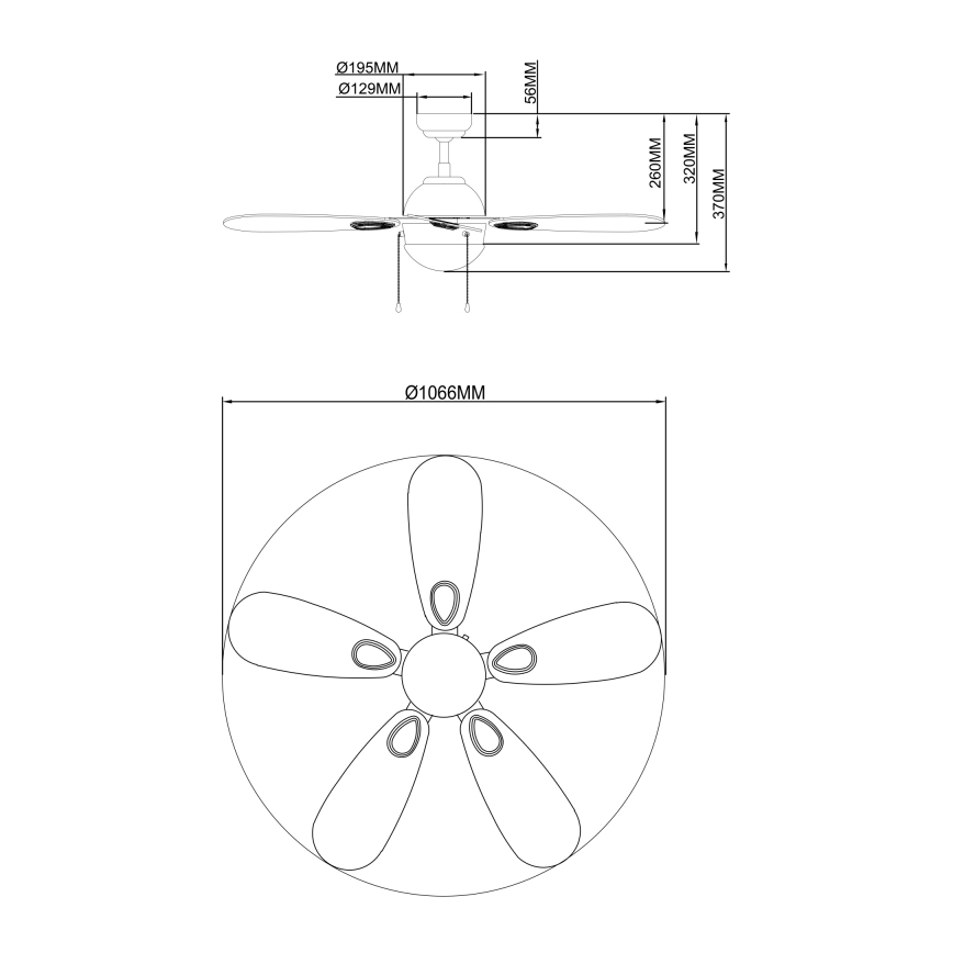 Globo - Deckenventilator 1xE14/60W/230V