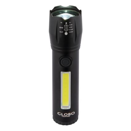 Globo - Aufladbare LED-Taschenlampe LED/3W/5V + COB/3W 5500K 1200 mAh