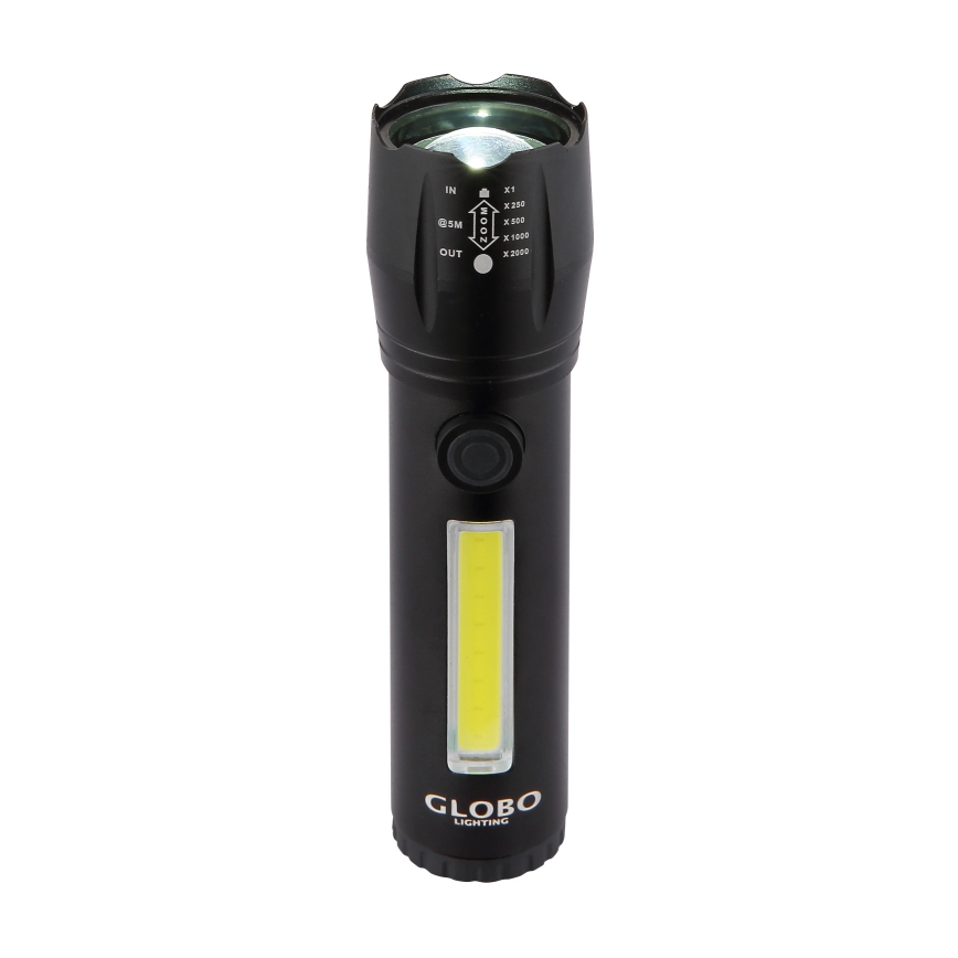 Globo - Aufladbare LED-Taschenlampe LED/3W/5V + COB/3W 5500K 1200 mAh