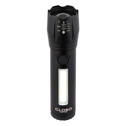 Globo - Aufladbare LED-Taschenlampe LED/3W/5V + COB/3W 5500K 1200 mAh