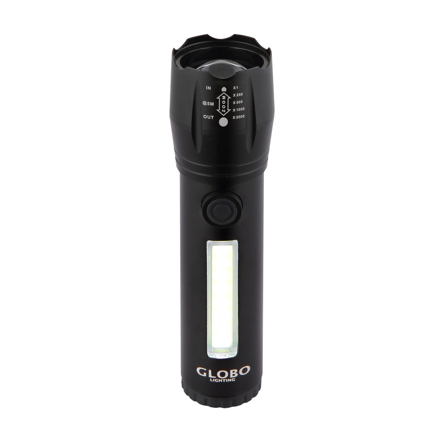 Globo - Aufladbare LED-Taschenlampe LED/3W/5V + COB/3W 5500K 1200 mAh