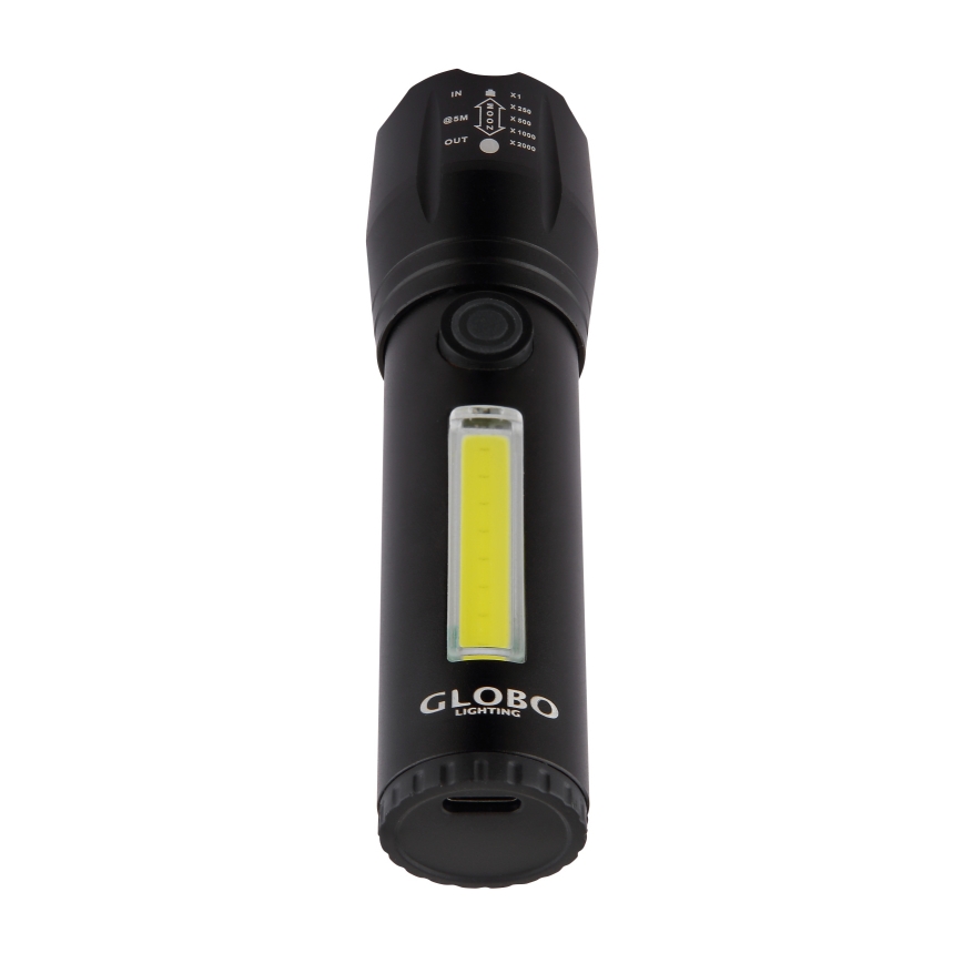 Globo - Aufladbare LED-Taschenlampe LED/3W/5V + COB/3W 5500K 1200 mAh