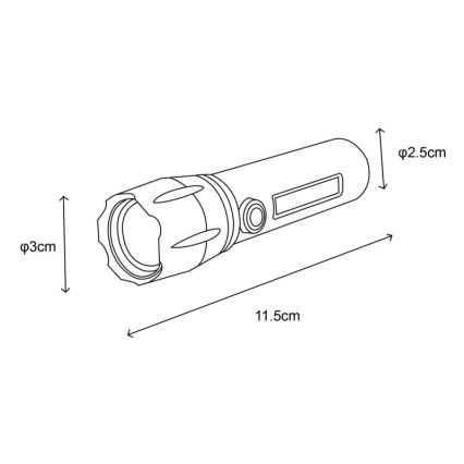 Globo - Aufladbare LED-Taschenlampe LED/3W/5V + COB/3W 5500K 1200 mAh