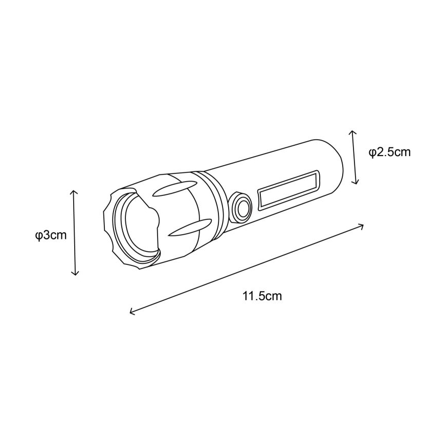 Globo - Aufladbare LED-Taschenlampe LED/3W/5V + COB/3W 5500K 1200 mAh