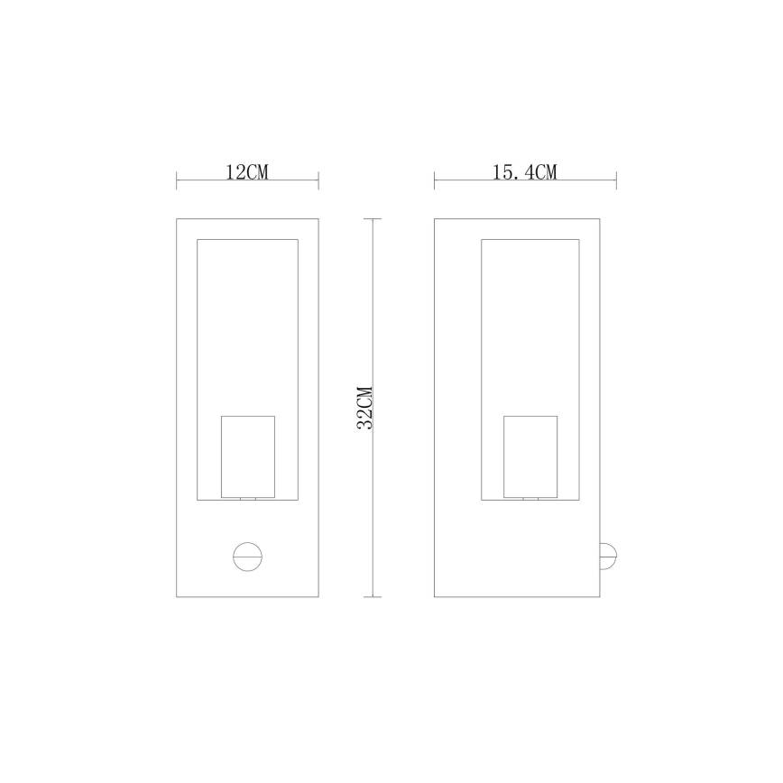 Globo Wandleuchte mit Sensor 1xE27/60W/230V IP44