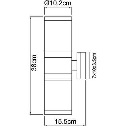 Globo - AußenW/230Vandleuchte 2xE27/60W/230V