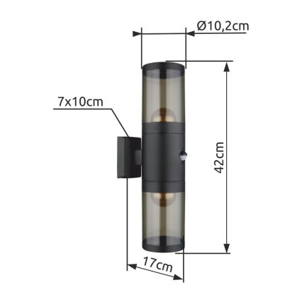 Globo - Outdoor-Wandleuchte 2xE27/60W/230V IP44
