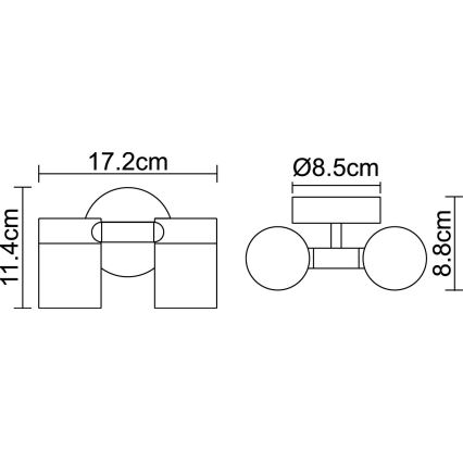 Globo 3207-2L - LED Außenleuchte STYLE 2xGU10/5W/230V