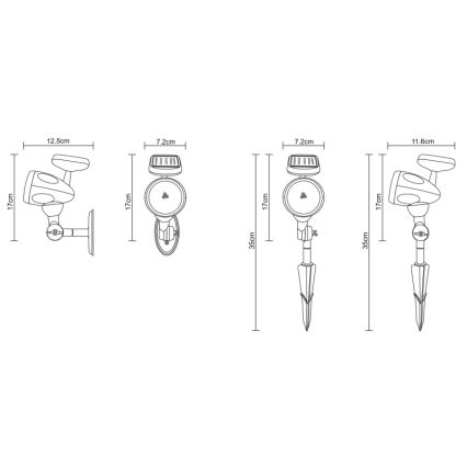 Globo - LED Solarbeleuchtung 3xLED/0,06W IP44