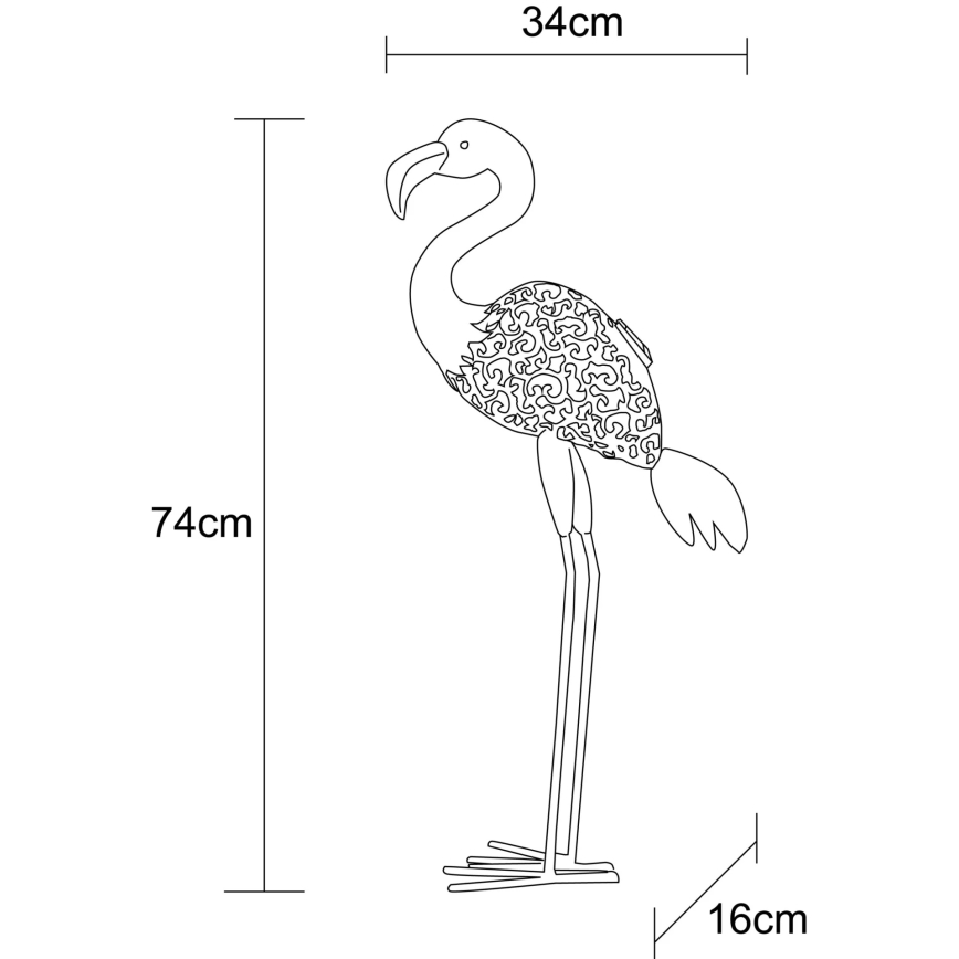 Globo - LED-Solarleuchte LED/3V IP44 300 mAh, Flamingo-Design