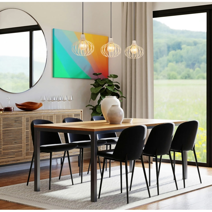 Globo - Hängeleuchte an Kabel 3xE27/40W/230V beige