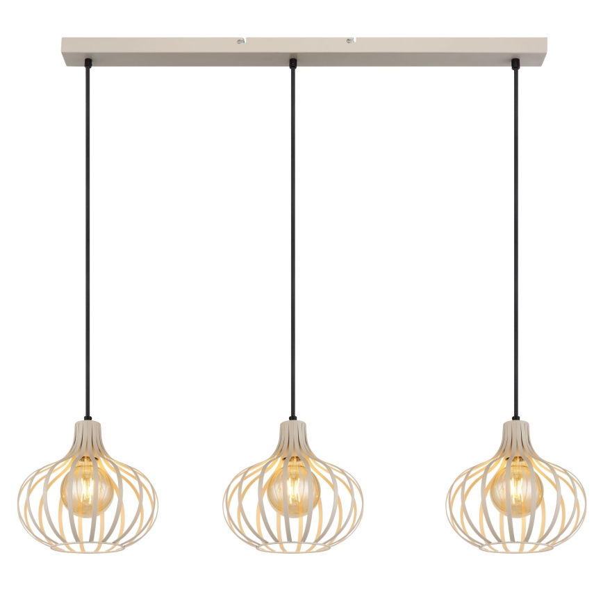 Globo - Hängeleuchte an Kabel 3xE27/40W/230V beige