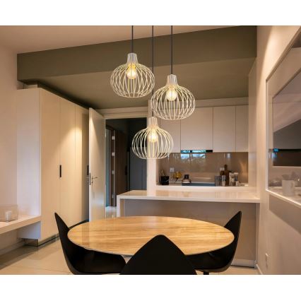 Globo - Pendelleuchte mit Kabel 3xE27/40W/230V beige