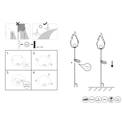 Globo - LED-Solarleuchte LED/0,04W/3V IP44 600 mAh