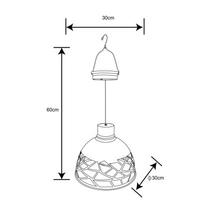 Globo 33636 - LED-Solar-Kronleuchter an Schnur LED/0,06W/3V IP44