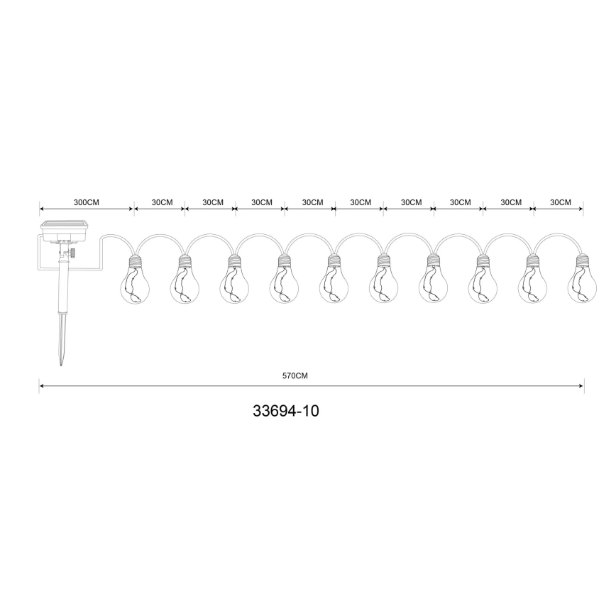 Globo - Dekorative LED-Solarlichterkette 50xLED/0,06W/3,2V 570 cm IP44