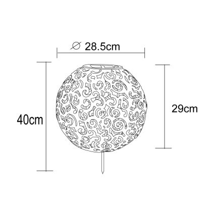 Globo - LED-Solarleuchte LED/0,06W/1,2V silbern IP44 285x400 mm