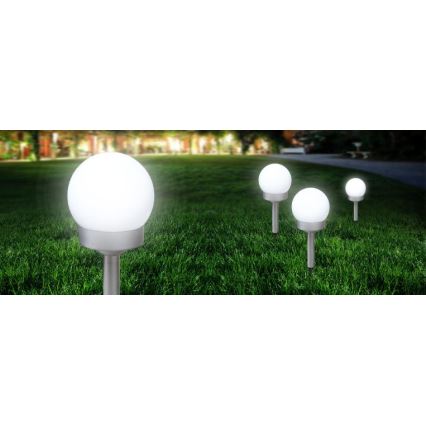 Globo - SET 3x LED-Solarleuchte LED/0,06W/3V 4000K d 10 cm IP44