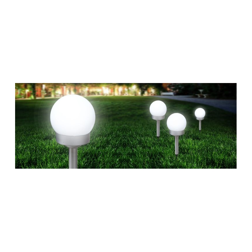 Globo - SET 3x LED-Solarleuchte LED/0,06W/3V 4000K d 10 cm IP44