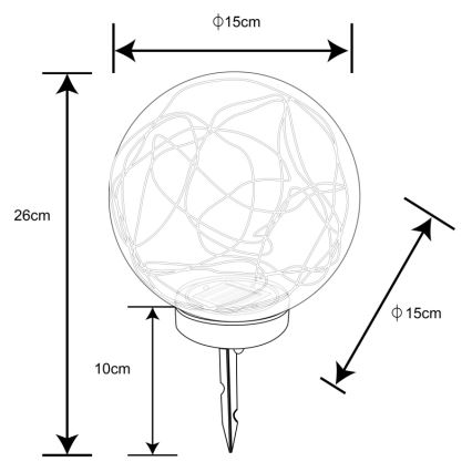 Globo - LED-Solarbeleuchtung 20xLED/0,06W/1,2V d 15 cm IP44