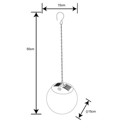 Globo - LED-Solarhängeleuchte an Kette 20xLED/0,06W/1,2V d 15 cm IP44 600 mAh