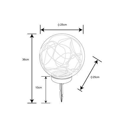 Globo - Solarleuchte 40xLED/0,06W/1,2V d. 25 cm IP44