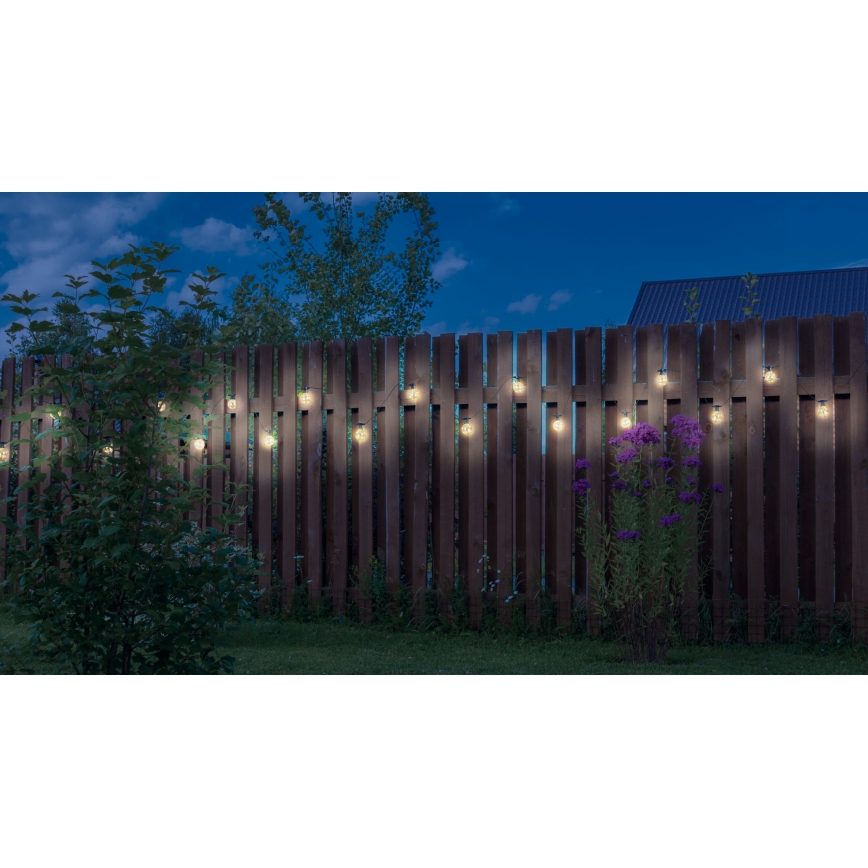 Globo - LED Außen-Dekorationskette 10xLED/0,27W/230V 7,5 m IP44 schwarz
