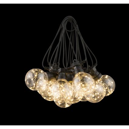 Globo - LED Außen-Dekorationskette 10xLED/0,27W/230V 7,5 m IP44 schwarz