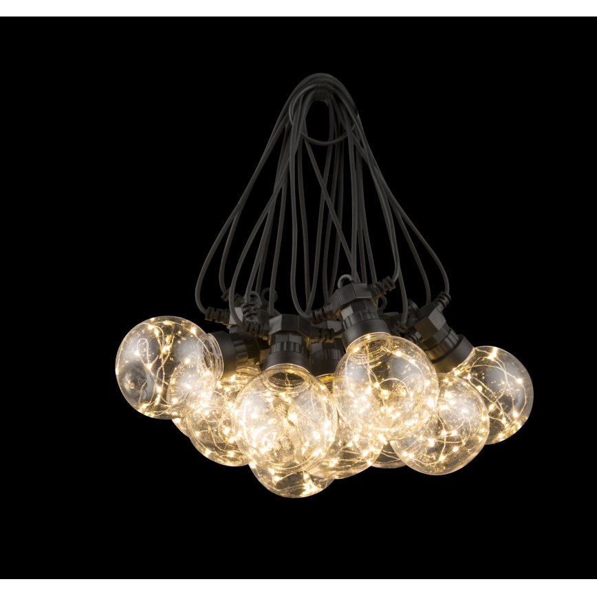 Globo - LED Außen-Dekorationskette 10xLED/0,27W/230V 7,5 m IP44 schwarz