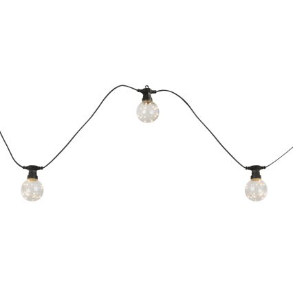 Globo - LED Außen-Dekorationskette 10xLED/0,27W/230V 7,5 m IP44 schwarz